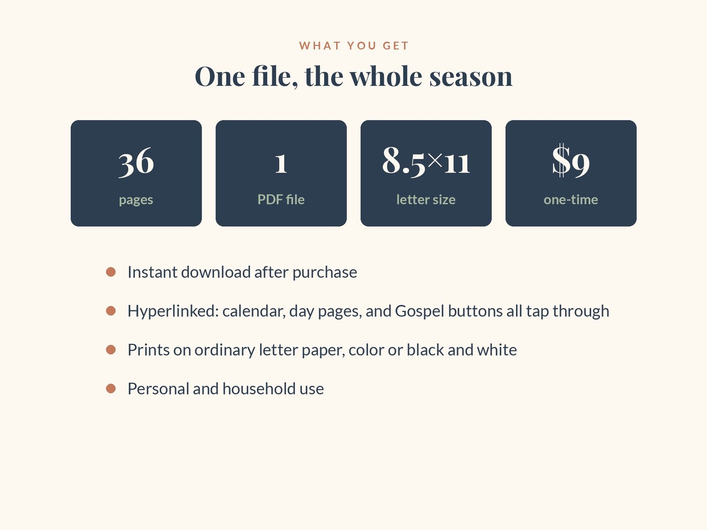 What you get: 36 pages, one PDF, letter size, $9
