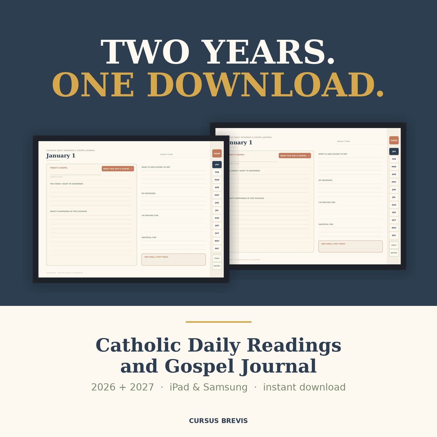 Catholic Daily Readings & Gospel Journal — 2026 + 2027 Bundle — two years, already linked
