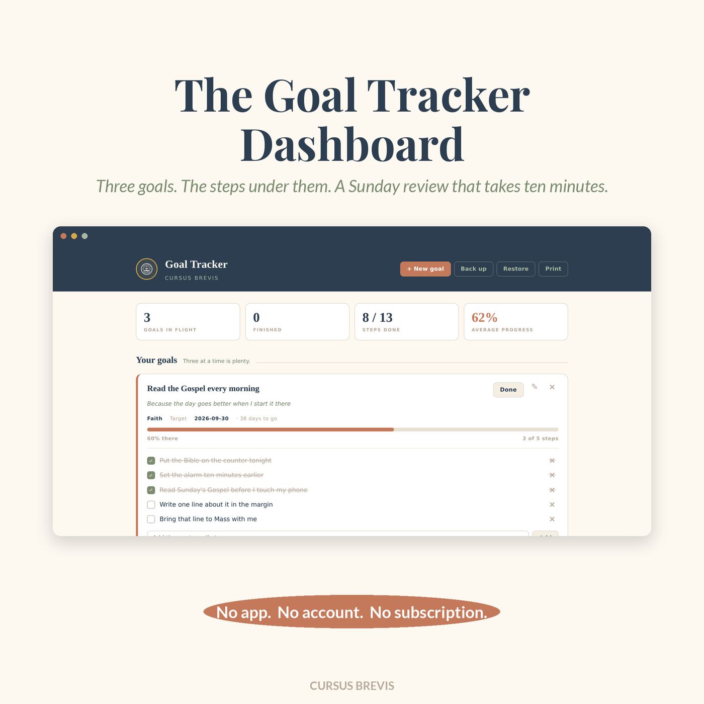 The Goal Tracker Dashboard — preview 1