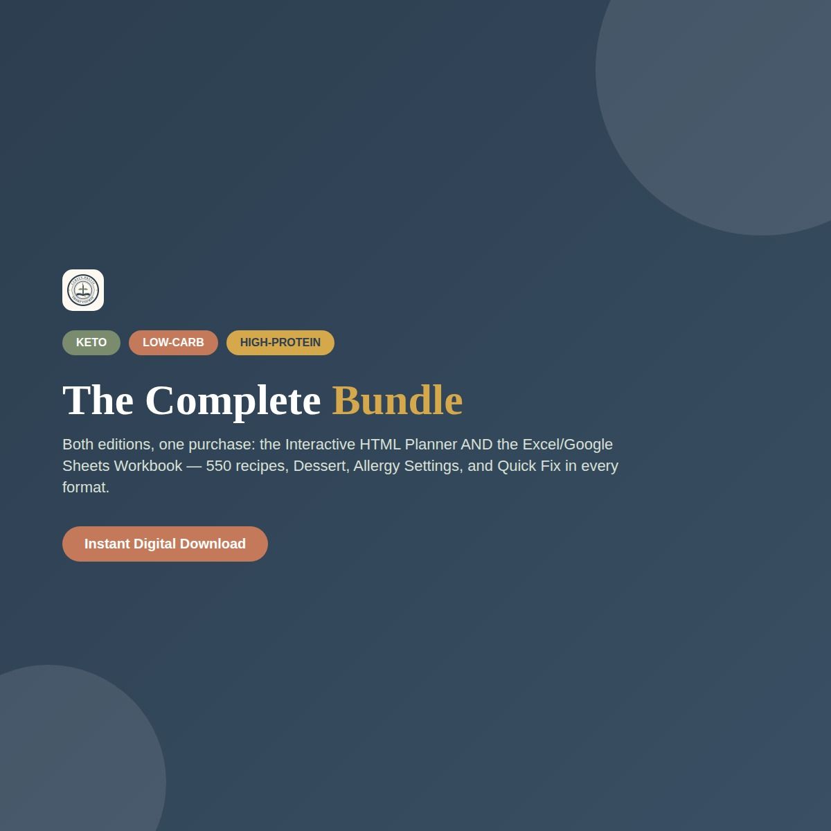 Keto, Low-Carb & High-Protein Meal Planner Bundle — preview 1