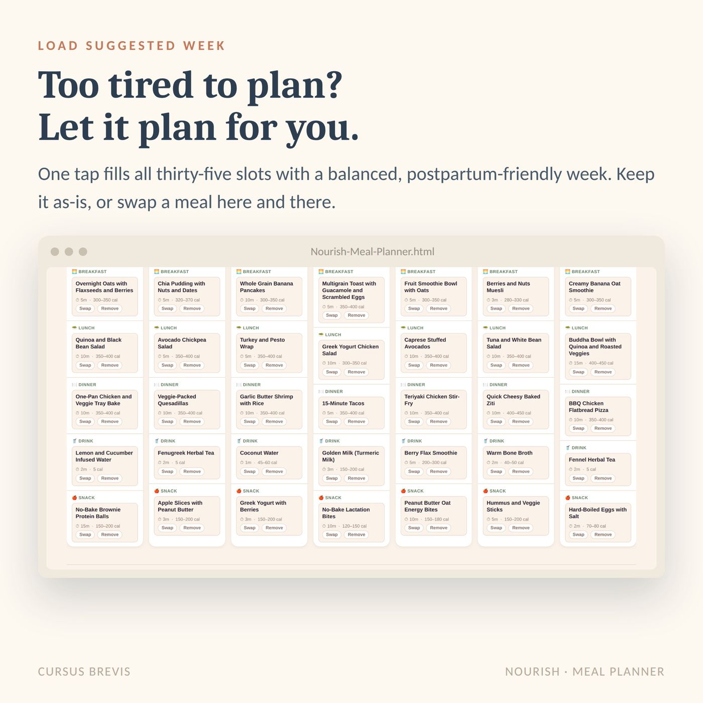 Nourish - Postpartum & Breastfeeding Meal Planner — preview 6