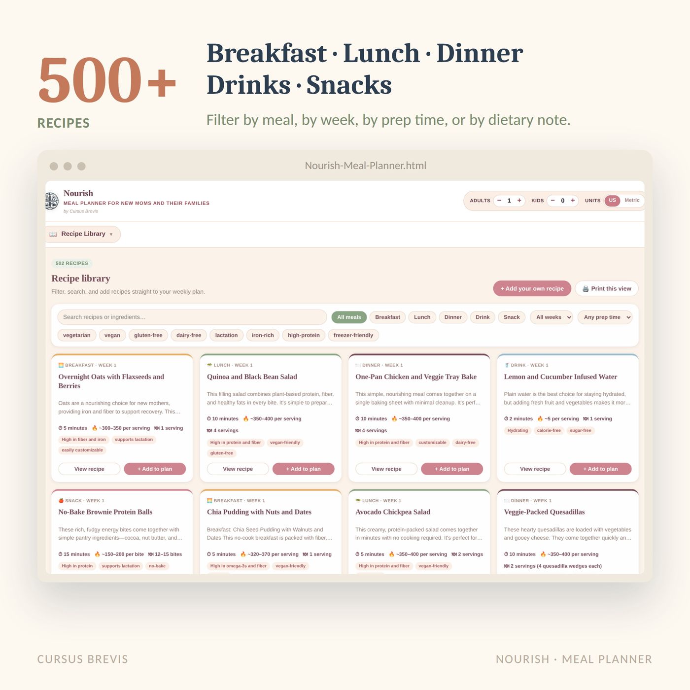 Nourish - Postpartum & Breastfeeding Meal Planner — preview 8