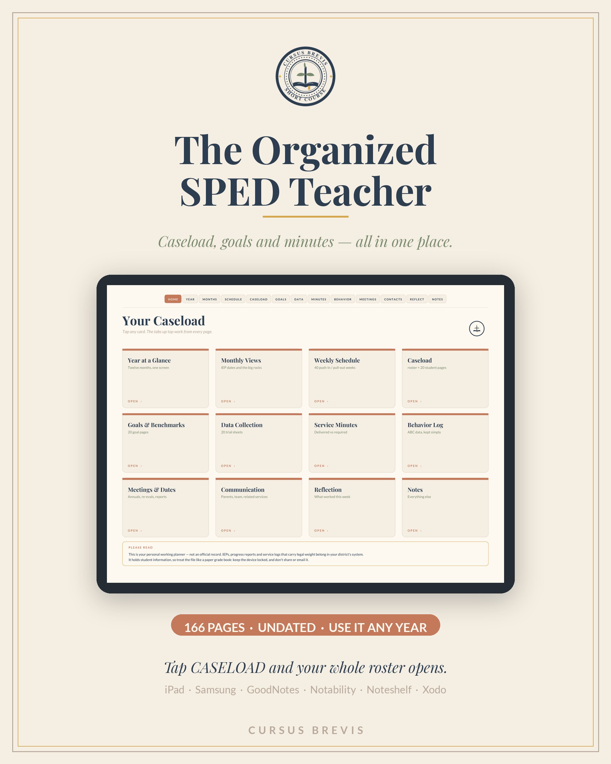 The Organized SPED Teacher — caseload, goals and minutes, all in one place