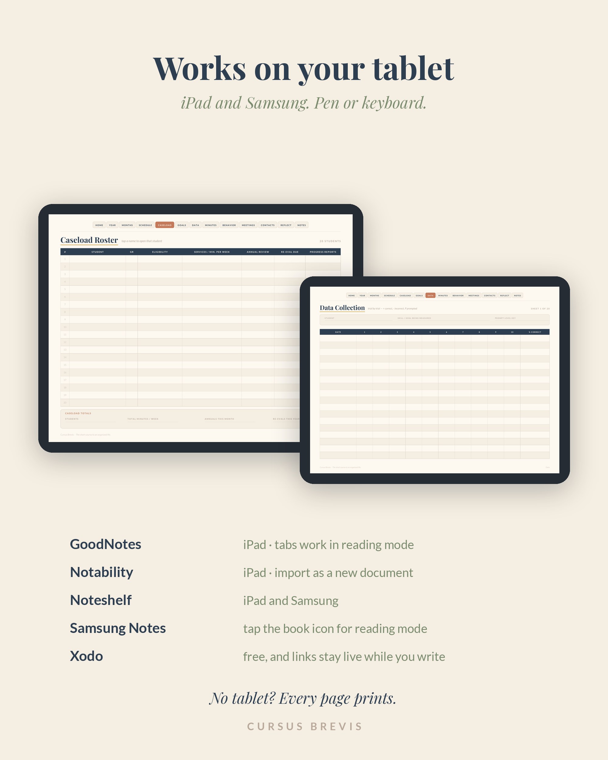 Works on iPad and Samsung — GoodNotes, Notability, Noteshelf, Xodo