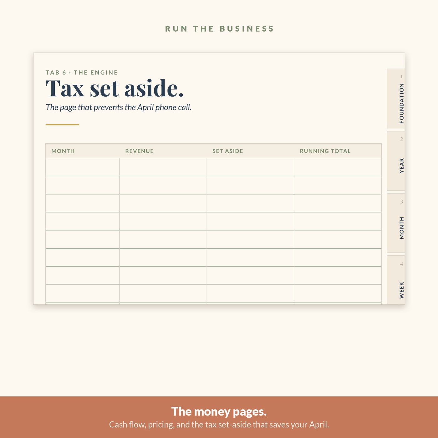 The Steward’s Planner — Money month — cash flow and tax set-aside
