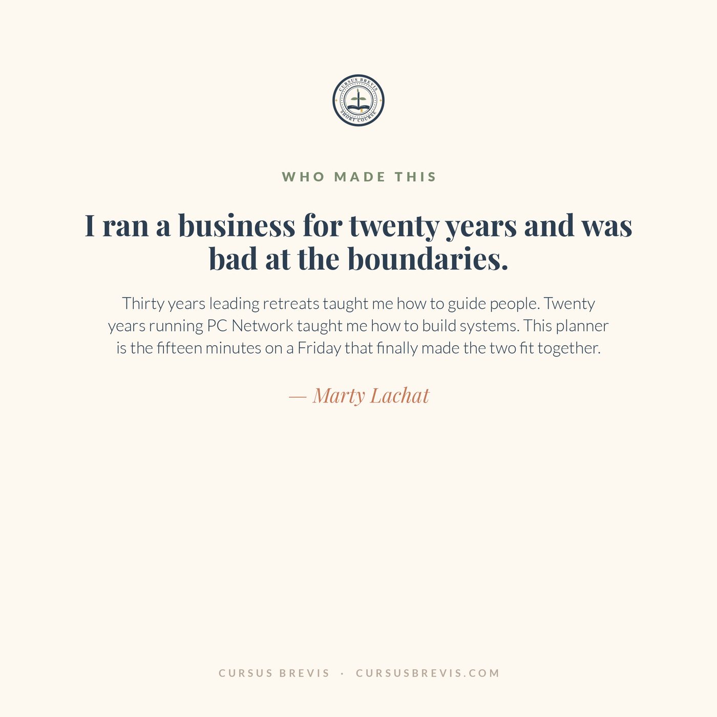 The Steward’s Planner — A note from Marty