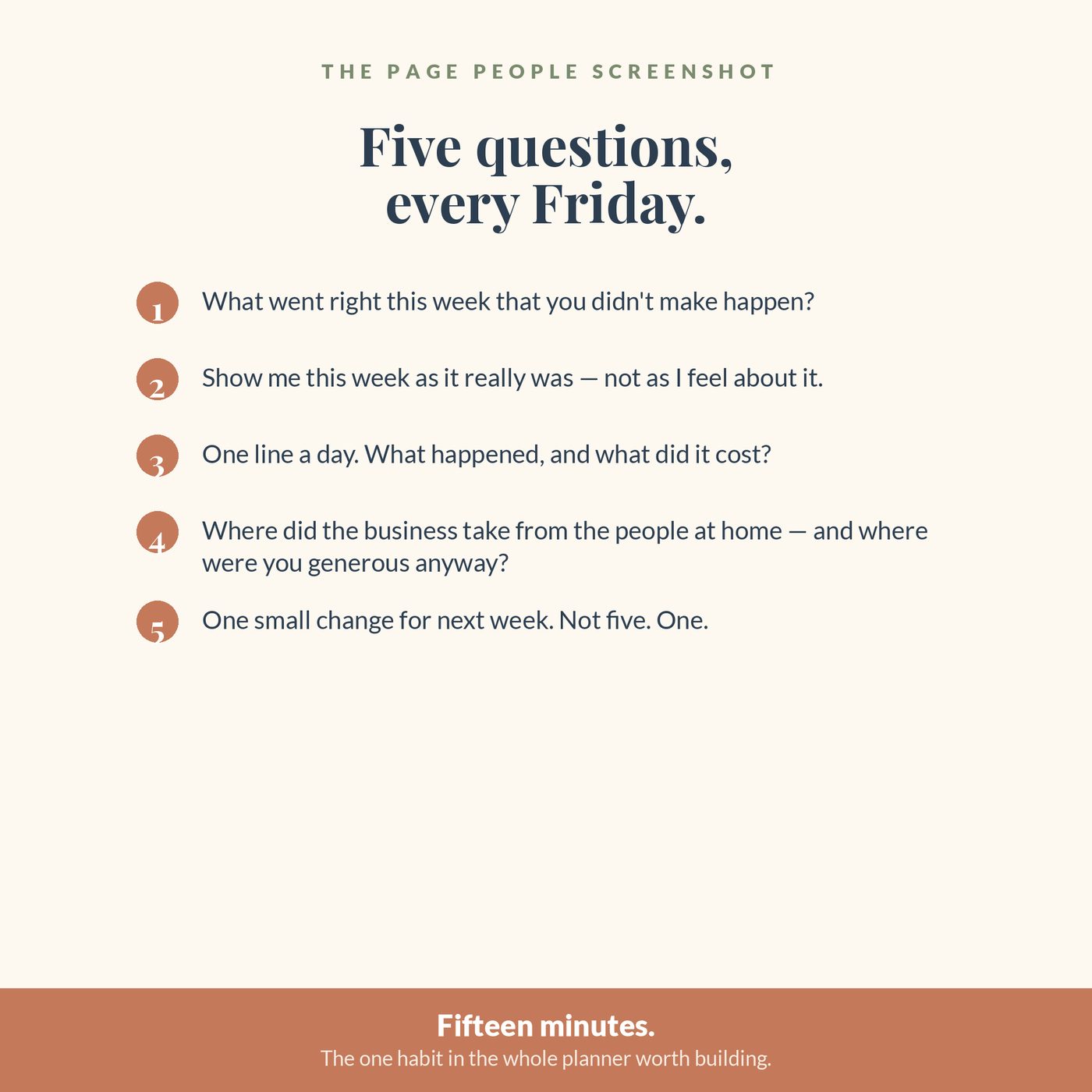 The Steward’s Planner — The five questions of the Weekly Examen