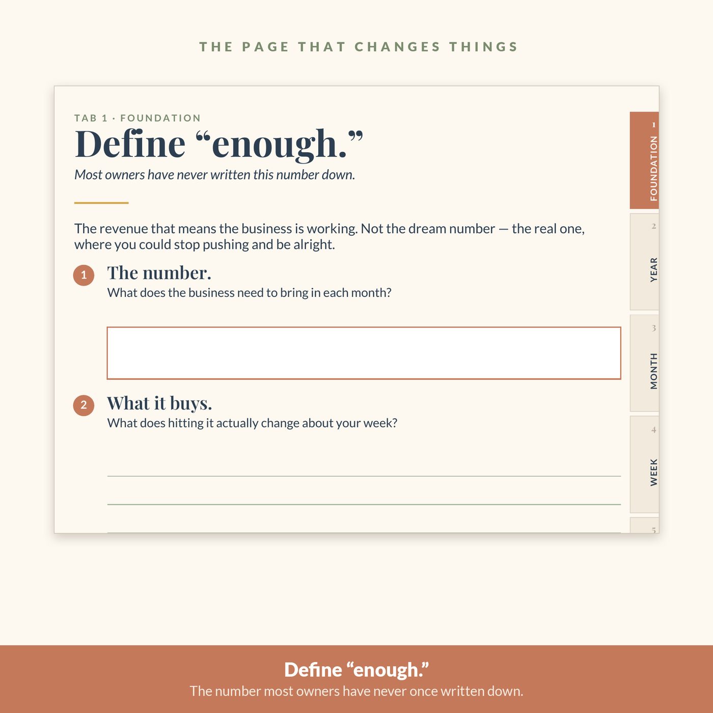 The Steward’s Planner — Define enough