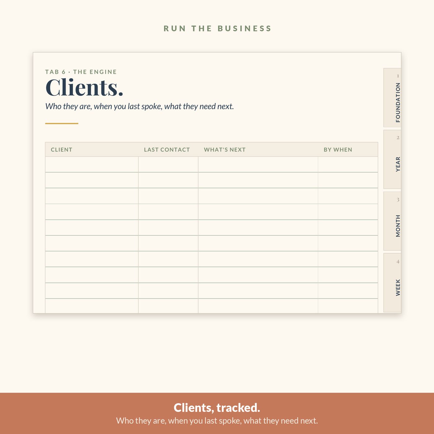 The Steward’s Planner — The Engine — clients, pricing, cash flow, giving