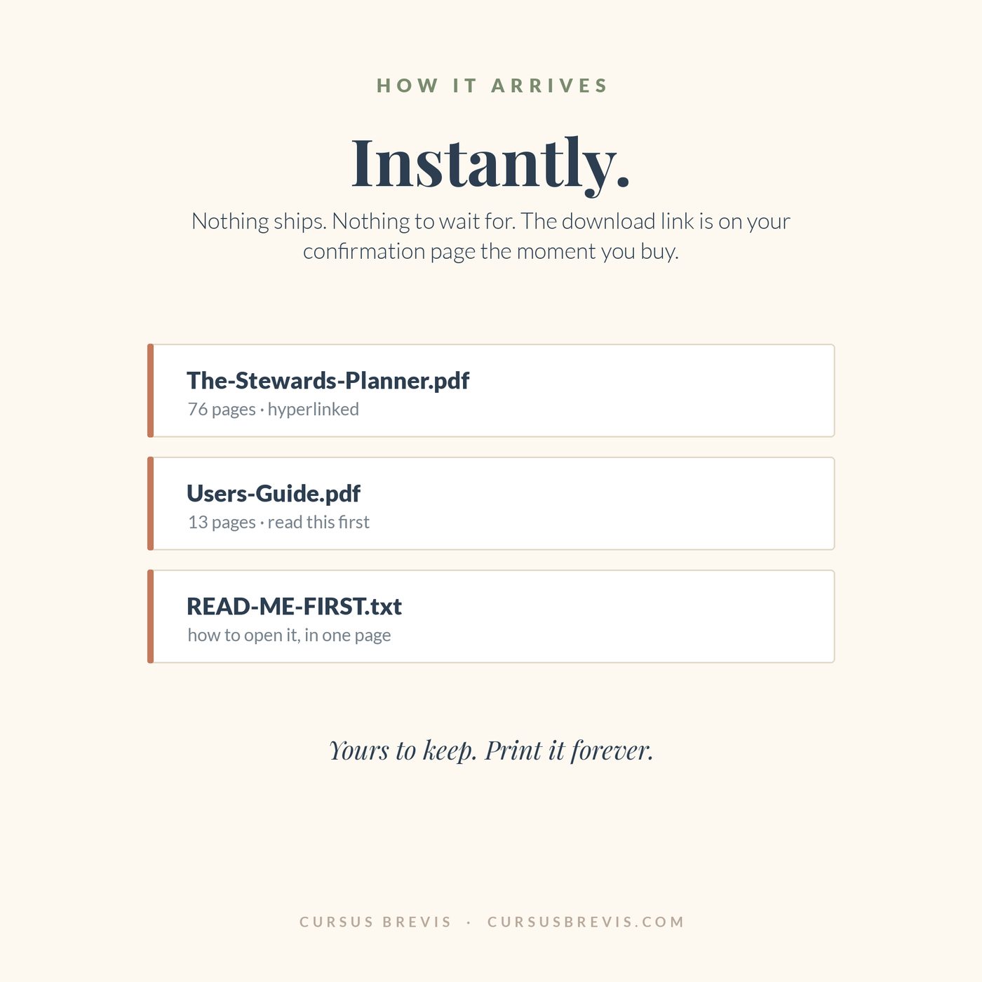 The Steward’s Planner — How it arrives